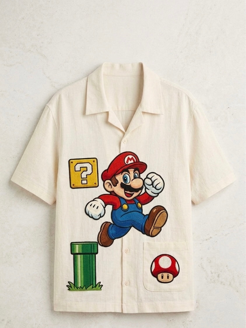 Cream 'Super Mario' Printed Shirt
