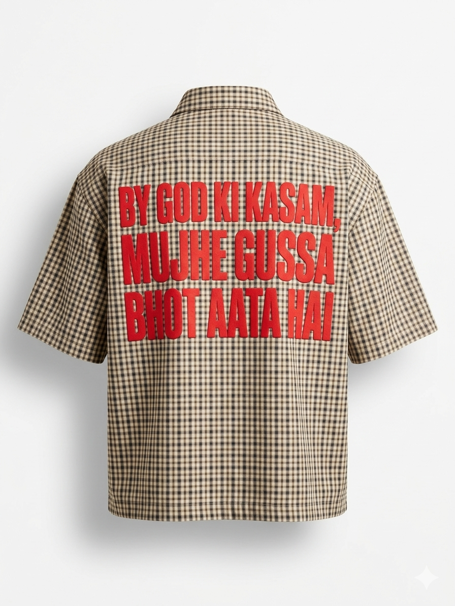Checkered Beige 'Gussa' Shirt