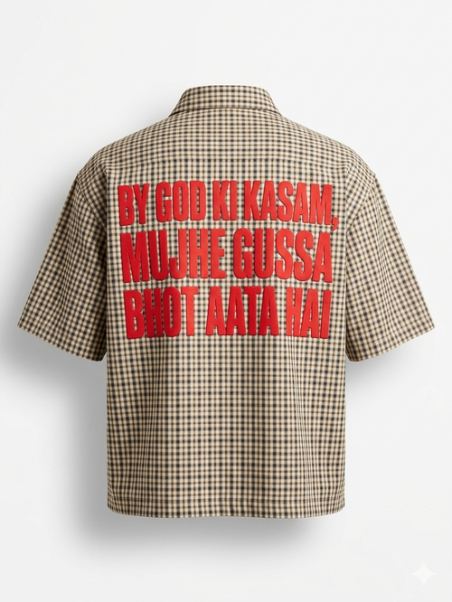 Checkered Beige 'Gussa' Shirt
