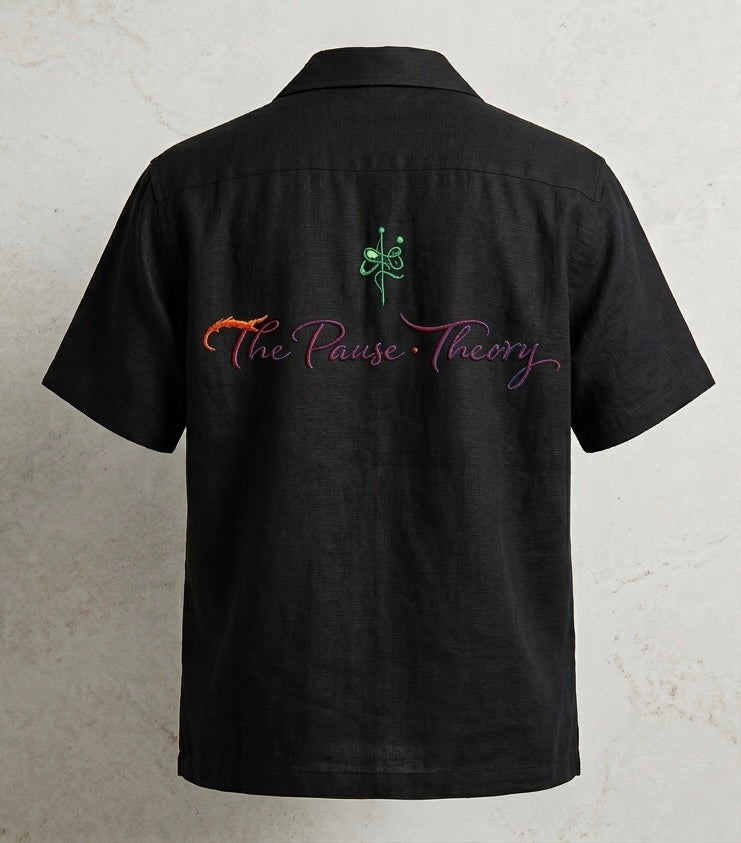 Black 'Contra' Embroidered Shirt